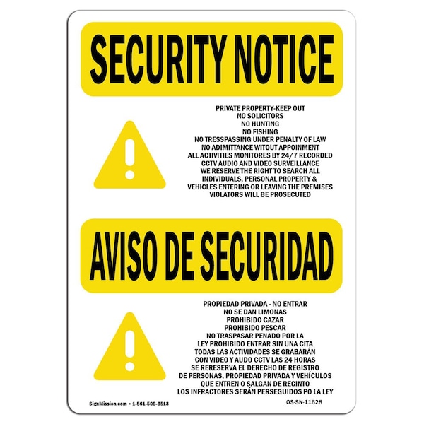 Sign, 3.5" H, 5" W, Private Property Keep Out, Landscape, SN-D-35-L-11628-10PK